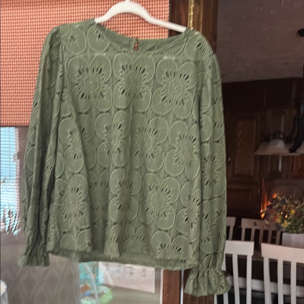 Green Lace Women's Top